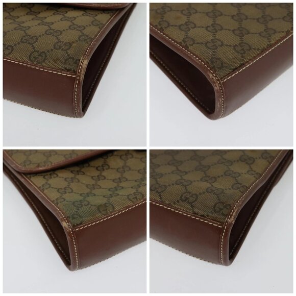 GUCCI GG Canvas Shoulder Bag Brown Gold - Picture 16 of 16